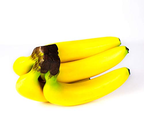 artplants.de Künstlicher Bananenbund gelb - grün, 20,5x11,5cm - Deko Obst - Kunst Banane Frucht