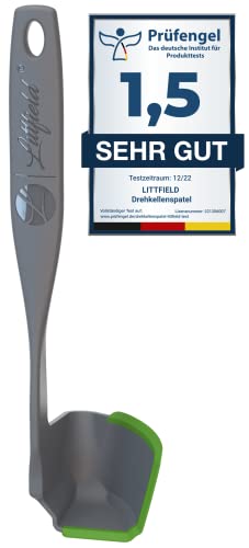 Littfield® Drehkellenspatel - Thermomix® Zubehör TM6 TM5 TM31 - Spatel-Lippe flexibel - Made in Germany - BPA-frei (Grau/Grün)