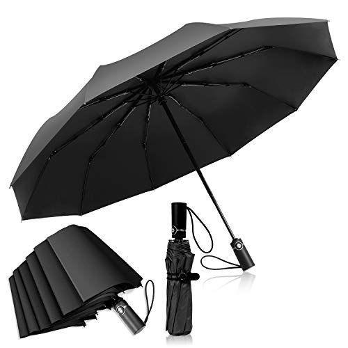 Adoric Regenschirm Sturmfest Taschenschirm Schirm Umbrella schnelltrockend Golfschirm mit Trockenbeutel Schützt vor Regen und Sonne