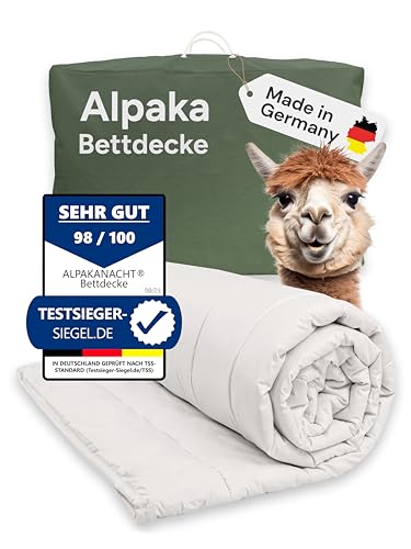 Alpakanacht Alpaka Bettdecke Winter - Bettdecke 135x200 cm, Alpaka Decke, Winterdecke, warm, 1.400g Füllung, nachhaltige Schlafdecke mit Alpaka Wolle,...