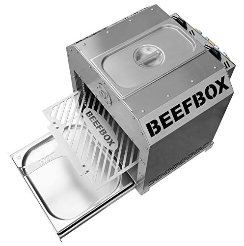 BEEFBOX TWIN 2.0 - XXL 850°C Oberhitze Grill mit 2 x 4.2kW - komplett Edelstahl - demontierbar - elektronische Zündung - integrierter Warmhaltebereich