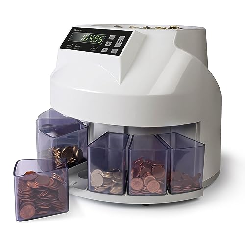 Safescan 1250 EUR Münzzähler, der gemischte EUR-Münzen schnell zählt und sortiert - Münzsortierer, sortiert Münzen nach Stückelung - Geldzählmaschine...