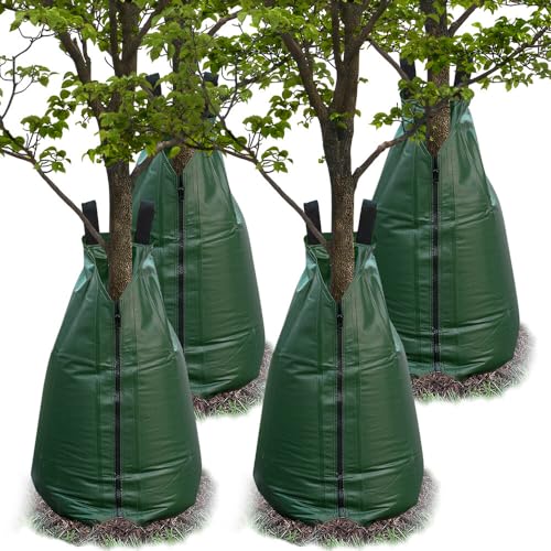 CJBIN Baumbewässerungssack, 4 Stück 75L Wassersack für Bäume, Großer Bewässerungssack für Bäume aus UV beständigem PVC, Bewässerungsbeutel zur...