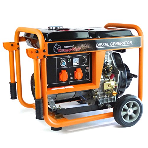 Stromerzeuger KW5500 1-Phasig 5000Watt Diesel Generator Notstromaggregat Orange