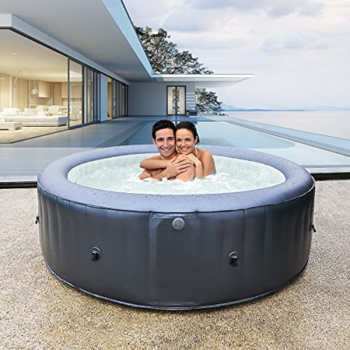 Miweba MSpa aufblasbarer Whirlpool Outdoor Carlton M-CA061 | Rund ⌀ 204.0 cm - 6 Personen Spa Pool aufblasbar - Ozon & UV-C Reinigung - Bis 1429 L - 40°C -...