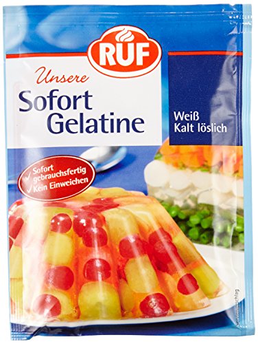 RUF Sofort Gelatine, Gelatine-Pulver kalt löslich und sofort gebrauchsfertig, Instant-Gelatine ohne Einweichen und Erhitzen, glutenfrei, 28er Pack (28x30g)