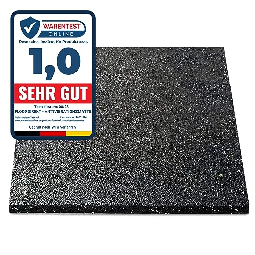 Floordirekt Premium Antivibrationsmatte 60x60cm - Made in Germany - für Waschmaschine Trockner etc. - zuschneidbar - in 4 Stärken erhältlich (60 x 60 x 2,0...