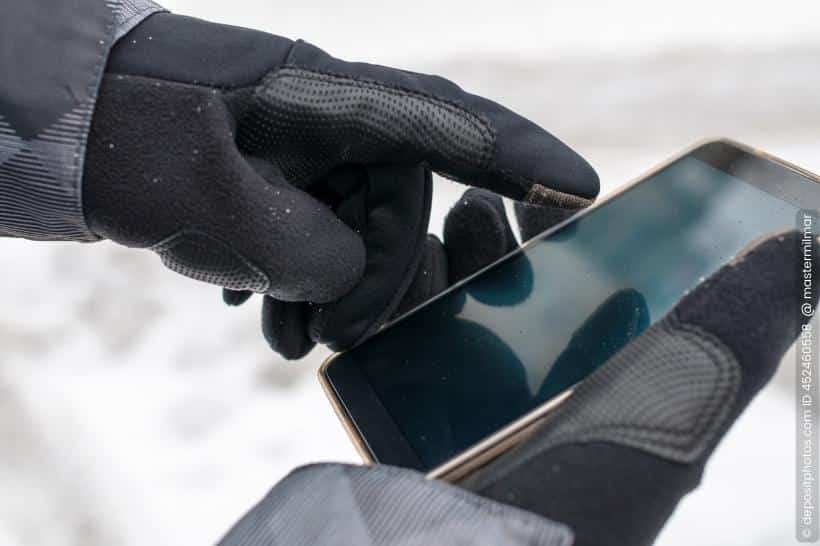 Touch Screen Handschuhe Grau für Archos Arnova 10c G3 Size M-L 